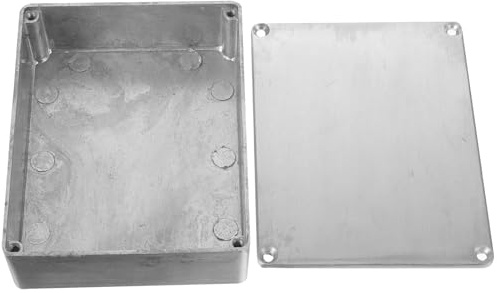 Gitarrenpedalkoffer Silber aus Aluminium, Effektpedale | Stabiles Gehäuse, Einfache Form, Geeignet für Live Auftritte und Zuhause, aus Aluminium
