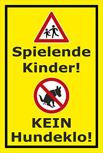 Melis-Folienwerkstatt Schild Kinder - Kein Hundeklo - 30x20cm - Bohrlöcher - 3mm Aluverbund – 20 VAR S00187-012-C