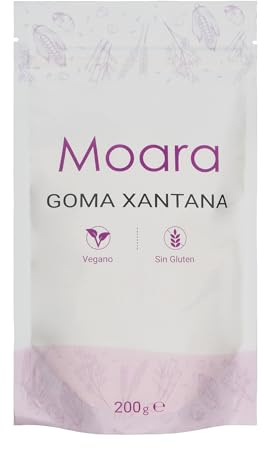 Moara Goma Xantana en Polvo 200g | Sin Gluten, Vegana, Natural | Espesante Alimentario Keto para Pan, Repostería, Helados, Salsas, Batidos y Cosmética