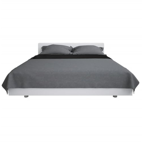 vidaXL Zweiseitige Tagesdecke Gesteppt Bettüberwurf Decke Überwurf Bettdecke Allzweckdecke Sofadecke Steppdecke 220x240cm Grau Schwarz