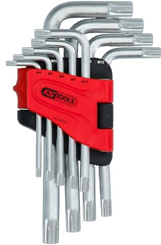 KS Tools 151.4620 Juego de llaves acodadas RIBE®, Versión corta, 9 pzs