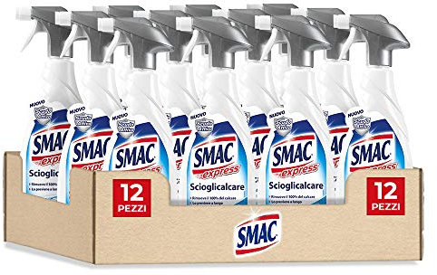 Smac Express - Scioglicalcare Igienizzante Spray, Detergente Anticalcare Bagno con Scudo Attivo, 650 ml x 12 Pezzi