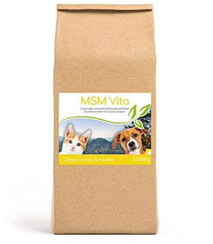 Cellavita MSM Organischer Schwefel (Metyhlsulfonylmethan) für Hunde & Katze & Tiere (500g)