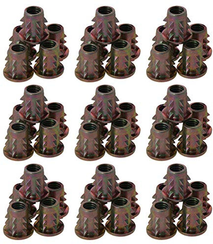 MroMax M4 x 10 mm M5 x 12 mm M6 x 13 mm M8 x 13 mm remache de hierro inserto tuercas muebles tono plateado 10 piezas 20 piezas 30 piezas 50 piezas