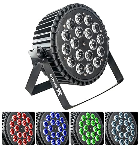 Led Par Scheinwerfer Strahler Bühnenlichter, 18 LED RGBW 4IN1 DMX512 LED Par Strahler DJ Party Licht Scheinwerfer Beleuchtung für Hochzeit Party Beleuchtungen