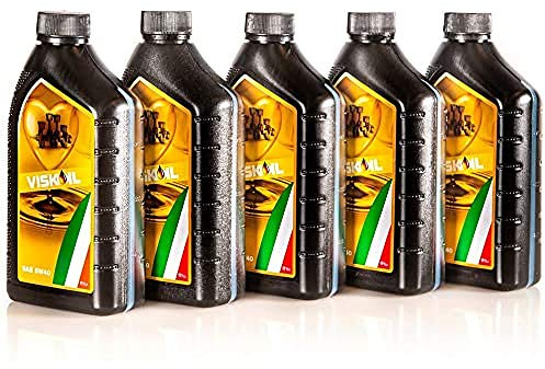 5x1 Litro Olio Motore Sintetico 5w40 Compatibile per Metano Gpl