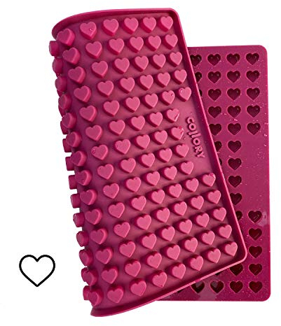 Collory Backmatte Hundekekse für MINI (1,5cm) HERZ FORM Leckerlis, Silikon Backform, Pralinenform, Schokoladenform, Hitzebeständig, Lebensmittelecht & Bpa-frei