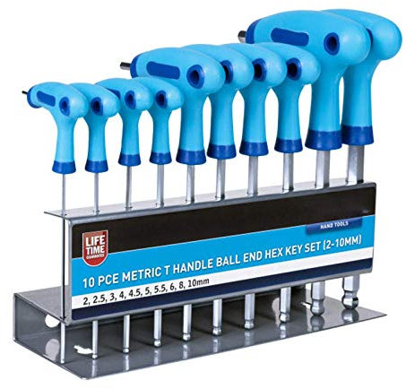 Blue Spot Tools 12186 - Set di 10 chiavi esagonali metriche con impugnatura a T (2-10 mm)