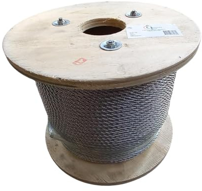 Câble inox A4 Rouleau 100 mètres 7x7 (49 fils) Bobine inox spécial extérieur Garde corps, jardin, bricolage (Ø3mm Rouleau de 100m)