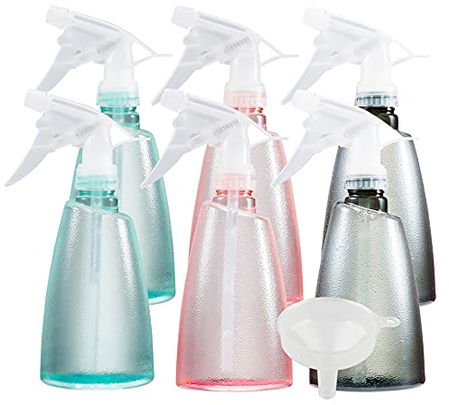 ZEOABSY 12 Pièce Mixte flacons vaporisateurs vides en plastique de 500 ml pour Coiffure Plante Fleurs Pulvérisateur D'eau salle de bains, Jardin + 1 Pièce Entonnoir