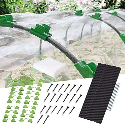 ConBlom Tunnel di pellicola con archi, supporto per serra per pneumatici da giardino, tunnel per piante fai da te (2,5 x 10 m)