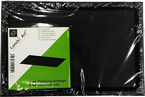 SOLIA PS52501 Vaisselle Jetable, Noir, 295 x 195 mm, Plateau Droit, Lot de 10