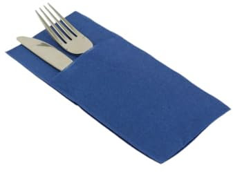 200 Pieces Pocket Napkins Dry Paper Cutlery Holder 30x40 (Blue)