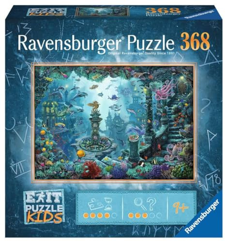 Ravensburger EXIT Puzzle Kids Im Unterwasserreich - 368 Teile Puzzle ab 9 | 368 Teile Escape Puzzle, Kinderpuzzle ab 9 Jahre, Für Escape Room Fans, Ravensburger Qualität