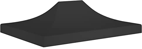 Keketa Pavillondach Partyzelt Dach Ersatzdach Pavillondach Ersatzdach für Pavillon Gartenzelt Festzelt Pavillonabdeckung UV- und Wasserbeständig 4,5x3 m Schwarz 270 g/m²