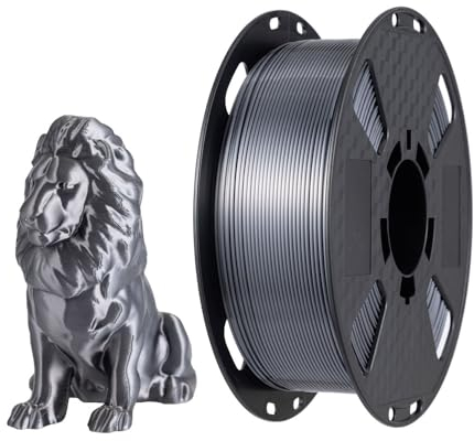 Seide Grau PLA Filament 1,75 mm 1kg 3D Druck Filament Seiden Metallisch Grau Filament PLA Glänzend Metall PLA grau 3D Drucker Material FDM 3D-Drucker eisengrau