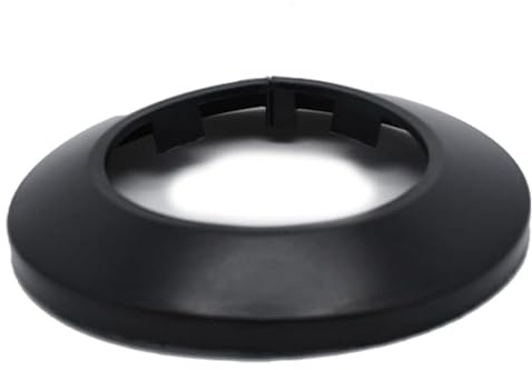 Indprod Lot de 2 cache-tuyaux de 5 cm de diamètre extérieur pour décoration de tuyau d'eau en plastique PP noir de 50 mm pour décoration de tuyau mural