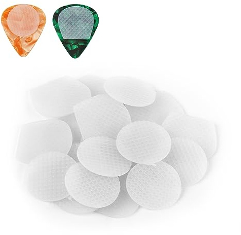 20St Gitarren Pick Griffe, Gummi Gitarren Pick Griffe Waschbar Rutschfest Griffe für Gitarren Picks Selbstklebend Gitarren Pick Halter für Gitarristen Musiker (Rund und Halbherzförmig)