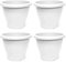 Tradineur - Pack de 4 Macetas de plástico Redondas para Plantas y Flores Mediterránea con Orificios Inferiores. Recipiente, macetero Exterior e Interior del hogar - Color Blanco - 30 cm