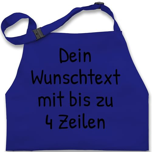 Kinderschürze Schürze Kinder Jungen Mädchen - Aufdruck selbst gestalten - Wunschdruck Text Namen I Eigener Custom Text - 7-14 Jahre - Royalblau - junge wunschtext trinkgeld kinderschürzen