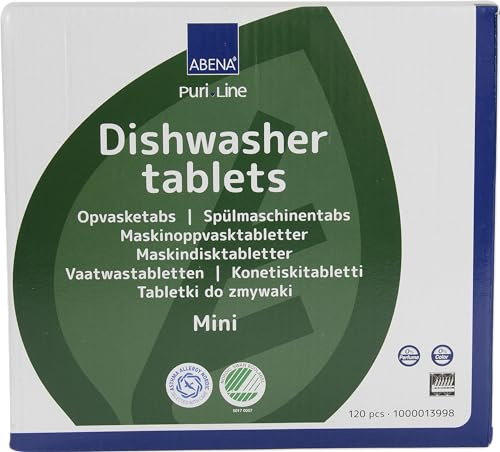 ABENA PuriLine Dishwasher Tablets,120 Tabs in a Pack, Detergent Pods that's free from Chlorine, Dyes and Fragrance, Easy To Use