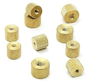 10/20/50 STÜCKE M2 M2.5 M3 M4 Rändelmutter Messing Rändelmutter Zylindrische Einstellmutter (Color : 20pcs, Size : M4)