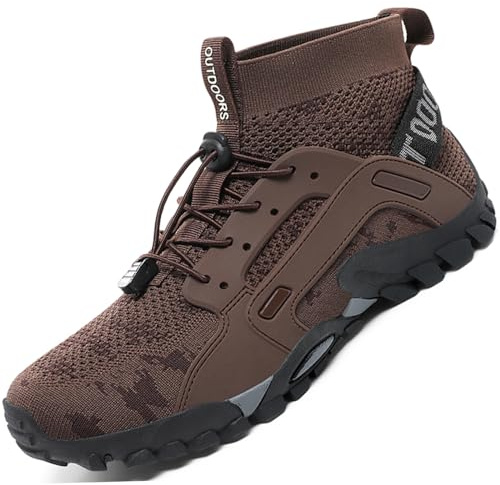 VTASQ Scarpe da Trekking Uomo Scarpe da Trail Running Traspiranti Passeggiate Stivali per Antiscivolo Sportive All'aperto Donna Scarpe da Escursionismo Leggero Tennis Sportiva Marrone 46 EU
