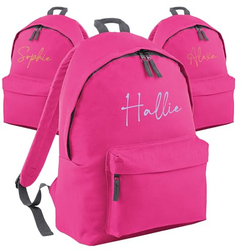 Print Maniacs Personalised Kids Backpack for Back to School 18 Litres Rucksack with Name Ideal for Boys, Girls, Toddlers, Nursery, and Primary School Students Perfect School Bag (Fuchsia)