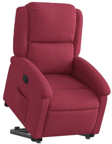 vidaXL Relaxsessel mit Aufstehhilfe Weinrot Samt
