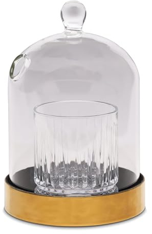 Flavour Blaster Small Cloche Premium Glass Dome for Cocktail Smoke Effects, Food Presentation, and Aroma Bubbles. Ideal for Bars, Restaurants, and Home mixology. Enhances Drink Presentation.