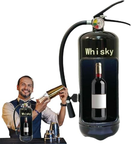 Weinkoffer Feuerlöscher,Feuerlöscher Weinhalter - Feuerlöscher-Bar-Weinaufbewahrungshalter,Kreative Eisen Whiskey Kaffee Aufbewahrungsbox Bar für Weihnachten Souvenir