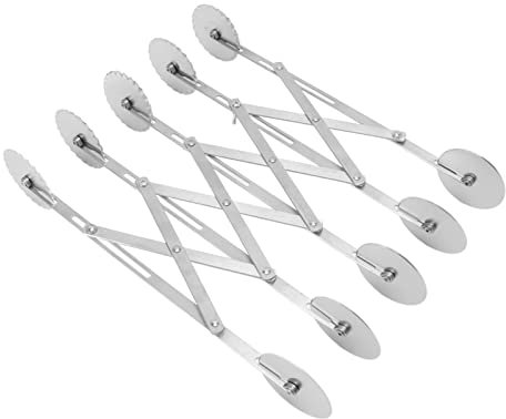 5 Wheel Pizza, Cutter Roller Kitchen Baking Accessory for Cake Dough Stainless Steel Retractable Pastry