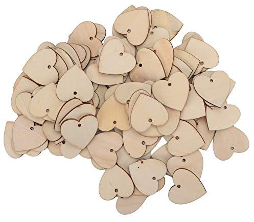 100 Stück Herzanhänger aus Kraftpapier, Etiketten, Hochzeitsanhänger mit Schnur, Flaschenetiketten, Briefmarken, Honiggläser, Marmeladendeckchen, Preisetiketten, Namensschilder, Standard