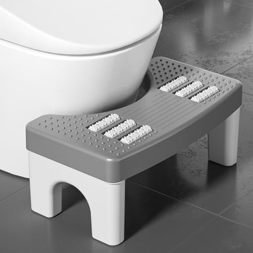 CEWROM Toilettenhocker Erwachsene, Klohocker Klohocker Hocker, Toilettenhocker Klappbar, WC Hocker mit Massagerädern, Eingedickter Badezimmerhocker für Blähbauch, Verstopfung, Reizdarmsyndrom
