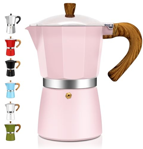 DITOSH 6 Cup Aluminum Espresso Stovetop Moka Pot Express Coffee Maker Percolator Italian Classic Mocha Coffee Machine for Italian and Cuban Cafe Brewing for Home & Camping 300ml 10oz