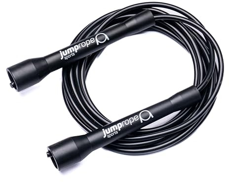 Professionelles Rope Skipping Wettkampf Springseil SPEED CHAMPION (Ø5mm/3.0m Seillänge - verstellbar) (black-black)