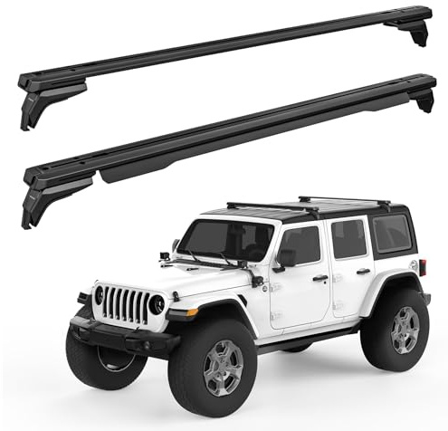 330 lbs Roof Rack Cross Bars Compatible with 2018-2026 Jeep Wrangler JL JT, Heavy Duty Aluminum Alloy Roof Rack Kayak Bike Luggage (Not Compatible with Electric Convertible Models)