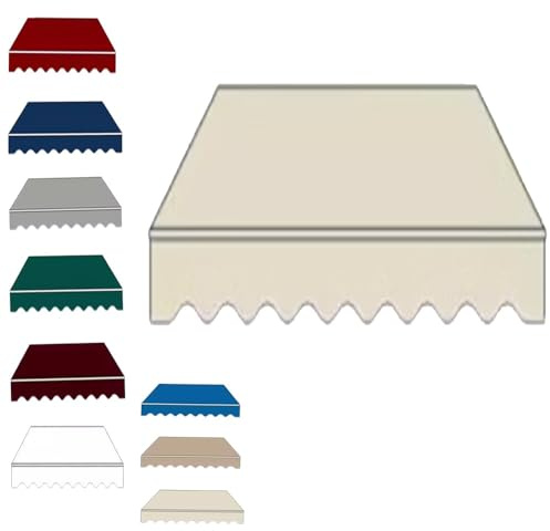 Ausziehbarer Markisenstoff, Ersatz, wasserdicht, Terrassenüberdachung, Stoff (Beige, 200 x 150 cm) – Sonnenschutz für Garten und Terrasse