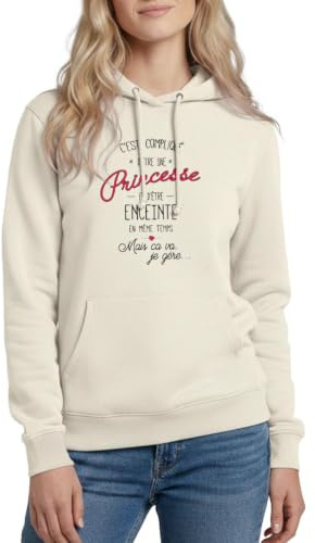 Spreadshirt Grossesse Princesse Et Enceinte À La Fois Sweat À Capuche Femme