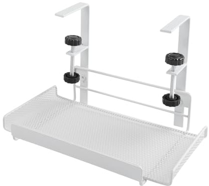 NiuLumea Plateau de rangement de câbles sous le bureau - Hauteur réglable - 45-85 cm - Pour rangement de câbles - Construction en acier carbone - 275 x 16 x 175 cm - Noir