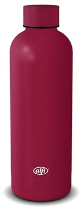 alfi BASICS Isolierflasche 0,50 l aus Edelstahl, 12 h kalt, deep rose | Auslaufsicher, Trinkflasche, 6 h heiß, Thermosflasche für Schule, unterwegs & Büro, pink