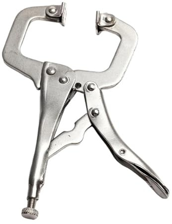Locking C Clamp Grip Pliers 1pc C Clamp Weld Clip Fix Plier Pincer Tong Steel Hand toolTenon Locator Grip Vise Lock Jaw Swivel Pad Work Alloy