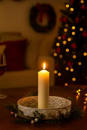 HomeZone Traditional Church Pillar Candle - Long Lasting Night Lighting - 150 Hours Burn time Ivory Candles Festive Decor for Home, Event, Party, Wedding, Christmas Decorations