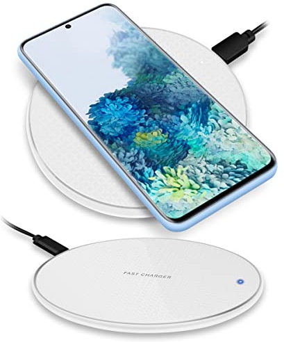 Qi Wireless Charger 15W 10W kompatibel für Samsung Galaxy S20 / Note 20 Serie Induktives Schnellladegerät Kabellose Ladestation, Farben:Weiss, Smartphone:Samsung Galaxy S20 FE