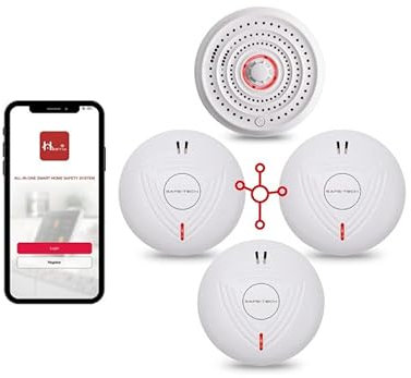 SAFE-TECH Smoke Alarms, Interlinked Smoke and Heat Alarm Scotland Bundle | UKCA Certified British Brand, Approved by Electrical Wholesalers | F1 10-Year Tamper-proof Battery | UK Tech Support