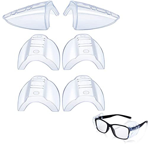 SEABABOO 3 Paare Brille Seitenschutz Sicherheit Auge Brillen Seitenschutz Schutz Brille Seiten Schutz Schutzbrillen-Seitenschilder Durchsichtiger Seiten Flexible Seitenwände für mittlere Brillen