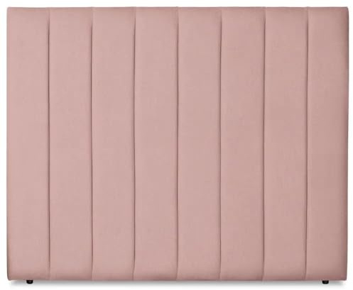 Ventadecolchones - Cabecero Tapizado Acolchado de Dormitorio Franjas Verticales Largo en Tela Antimanchas Rosa y Medida 136 x 125 cm para Camas de 120 ó 135