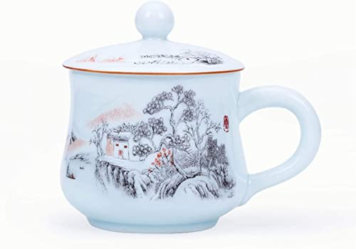 Juego de tazas de café expreso de porcelana, tazas de cerámica for el hogar, taza, taza de café, taza de café grande con asa Taza de café gigante de cerámica de 15.8 oz Taza de café grande, cerámica c