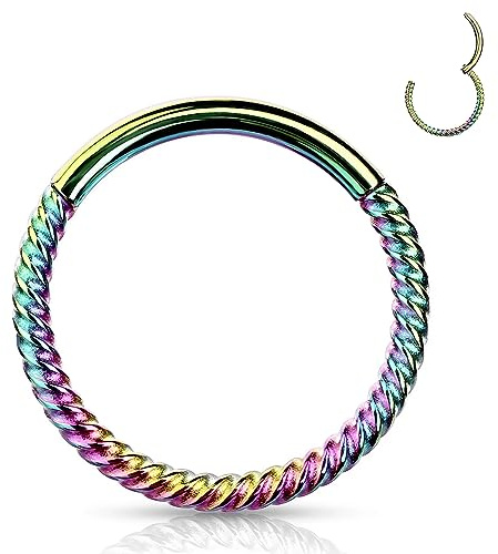 YEBOCIYO Conch Helix Piercing Ring Septum Piercing Tragus Piercing Daith Rook Piercing Nase Piercing Ring Lippe Bauch Augenbraue Brustwarzen Piercing Schmuck Gold Silber 16G(1.2mm)
