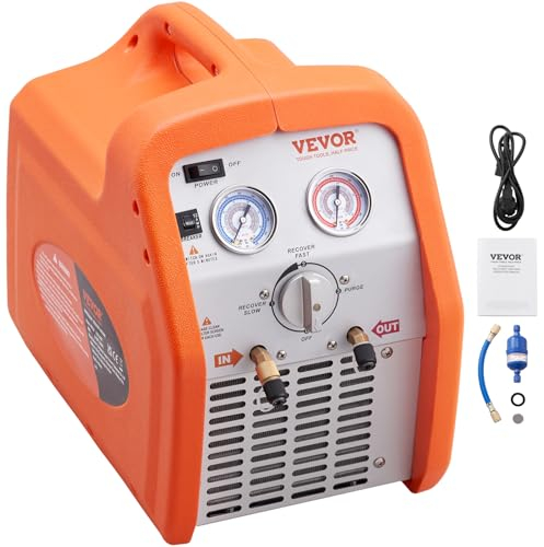VEVOR Kältemittelabsauggerät Kältemittel Absaugstation, 3/4 HP Kältemittel Absauggerät Refrigerant Recovery Machine 220-240 V, 4,85 lbs/min Kältemittel Abpumpstation Rückgewinnungsmaschine